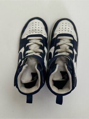 Nike Kids High-Top Sneakers in Navy and White